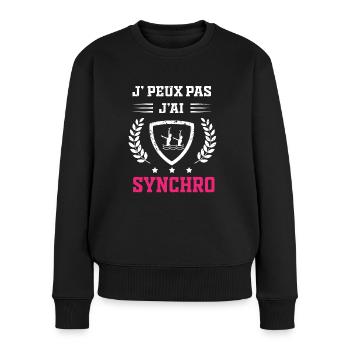 Je peux pas j'ai synchro femme - Pull Premium bio Femme - noir - Devant - Julia (174cm)