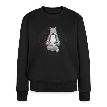 Namaste Meditation Eichhörnchen - Frauen Premium Bio Pullover - Schwarz - Vorne - Julia (174cm)