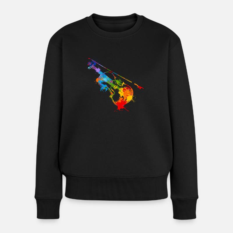 Splash violin - Women's Premium Organic Jumper - black