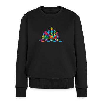 Schach Polygon Schachfigur - Frauen Premium Bio Pullover - Schwarz - Vorne - Julia (174cm)