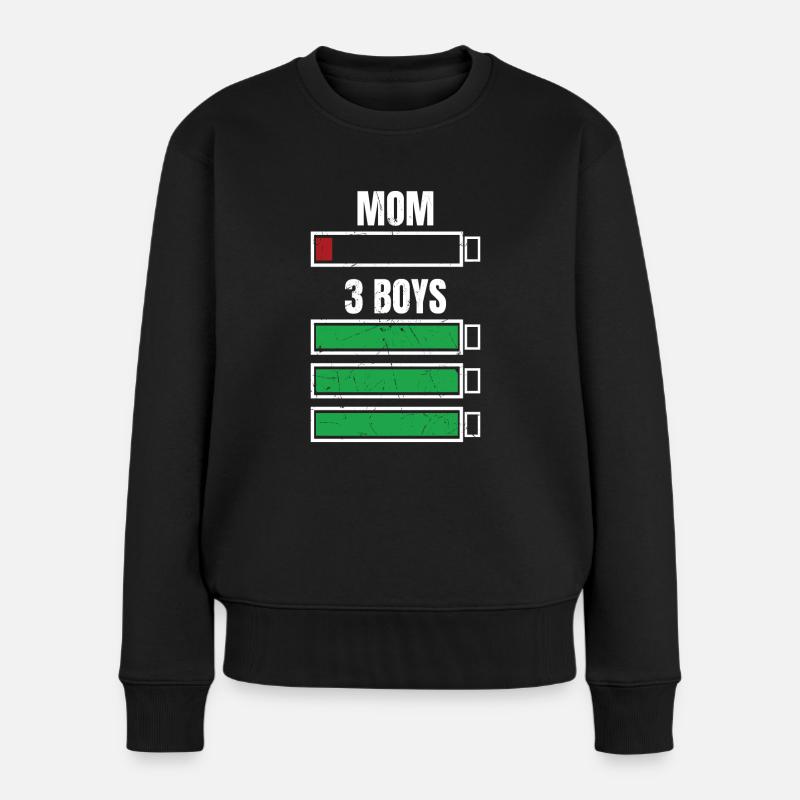 Mère de 3 garçons humour cadeau famille pas cher - Pull Premium bio Femme - noir