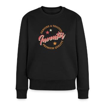 Echte Vertrauenswürdige Erfinder-Premium-Qualität - Frauen Premium Bio Pullover - Schwarz - Vorne - Julia (174cm)
