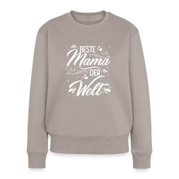 Mutter Muttertag Spruch Lieblingsmama Geschenk Mam - Frauen Premium Bio Pullover - Taupe - Vorne - Julia (174cm)