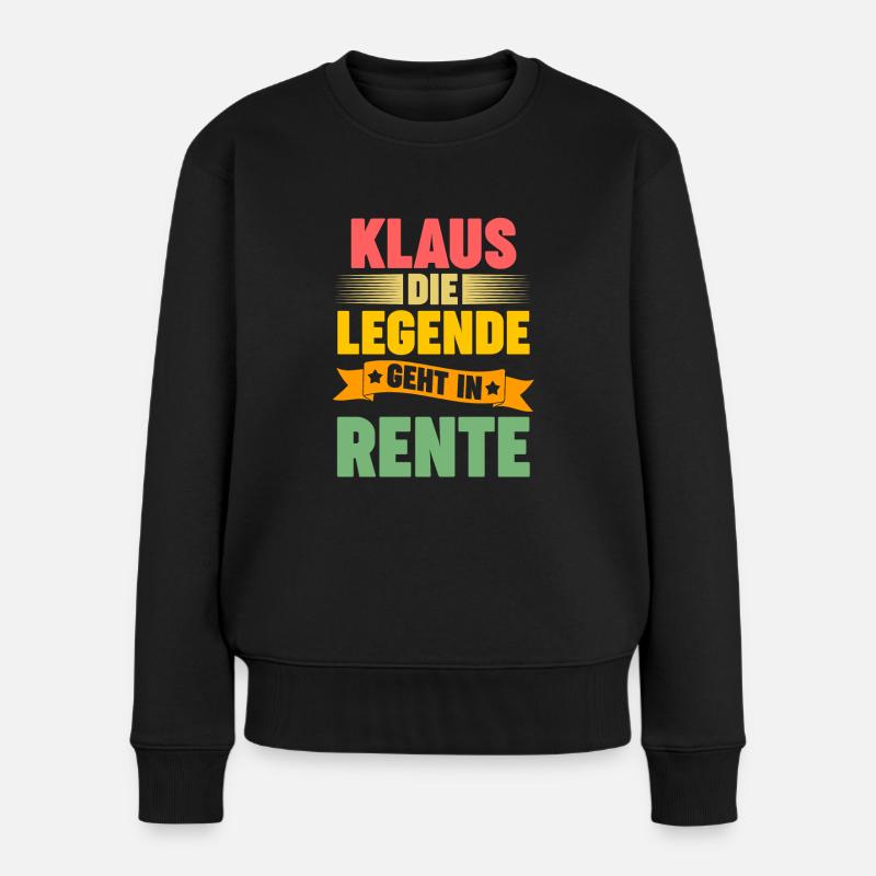 Klaus die Legende geht in Rente - Frauen Premium Bio Pullover - Schwarz