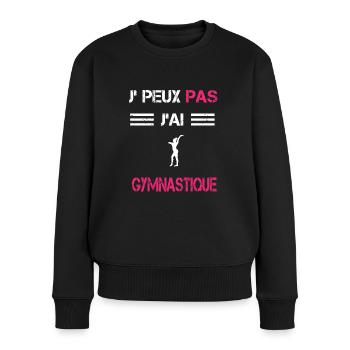Je peux pas j'ai gymnastique femme humour - Pull Premium bio Femme - noir - Devant - Julia (174cm)