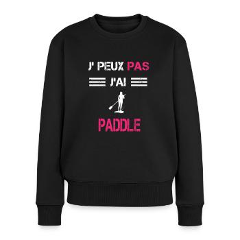 Je peux pas j'ai paddle femme humour - Pull Premium bio Femme - noir - Devant - Julia (174cm)