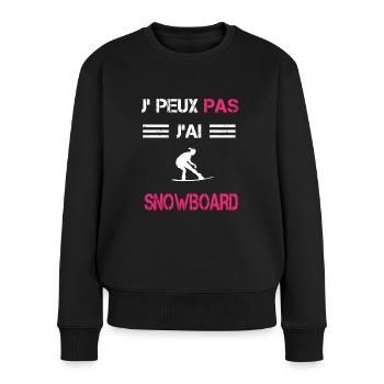 Je peux pas j'ai snowboard femme humour - Pull Premium bio Femme - noir - Devant - Julia (174cm)