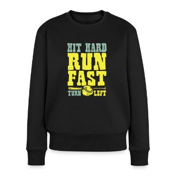 Hart Schlagen - Frauen Premium Bio Pullover - Schwarz - Vorne - Julia (174cm)