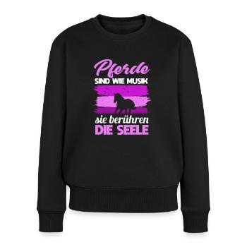 Süßes Pferde Pferdespruch Motiv - Frauen Premium Bio Pullover - Schwarz - Vorne - Julia (174cm)