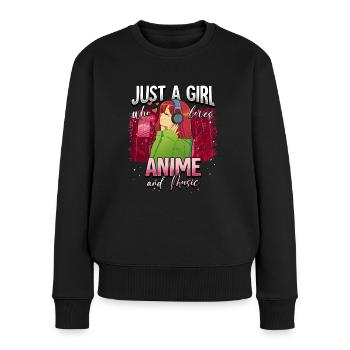 Anime Otaku Weeb - Frauen Premium Bio Pullover - Schwarz - Vorne - Julia (174cm)
