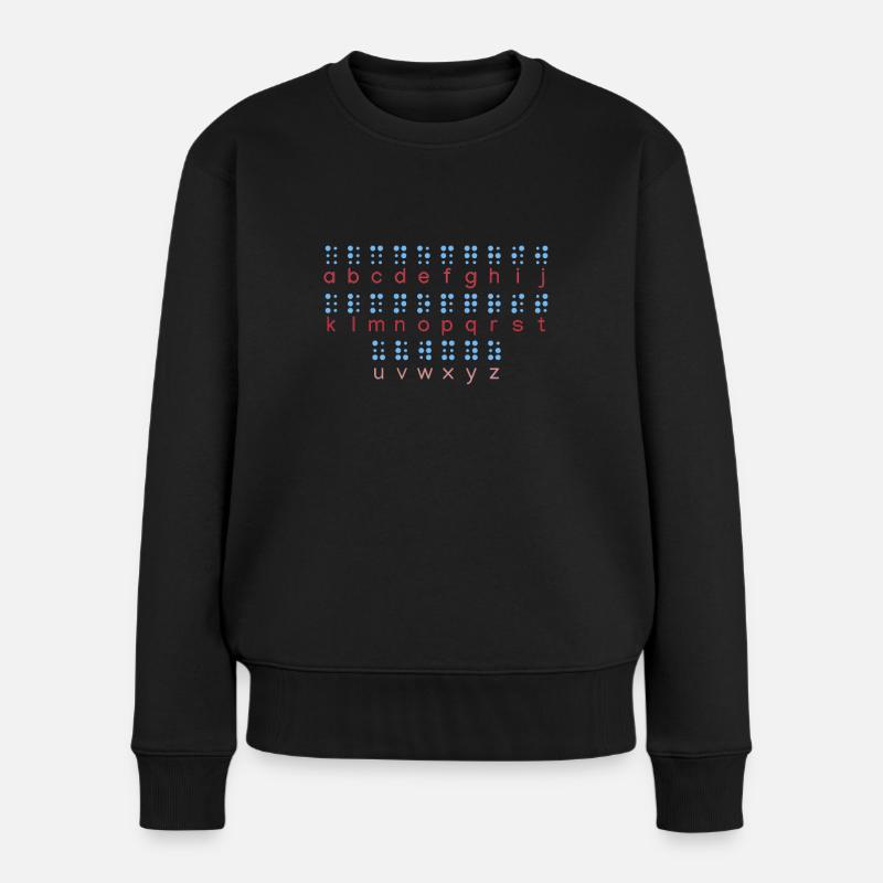 Braille-Sprache Braille-Alphabet lernen - Frauen Premium Bio Pullover - Schwarz