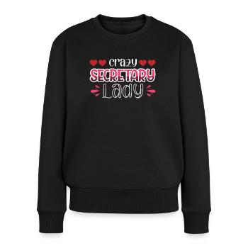 Secrétaire folle - Pull Premium bio Femme - noir - Devant - Julia (174cm)