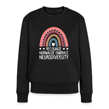Recognize Normalize Embrace Neurodiversity For Neu - Frauen Premium Bio Pullover - Schwarz - Vorne - Julia (174cm)