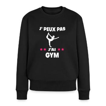 Je peux pas j'ai gym sport femme gymnaste - Pull Premium bio Femme - noir - Devant - Julia (174cm)