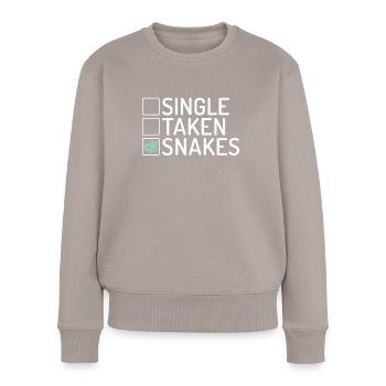 Schlange Geschenk Schlangenliebhaber - Frauen Premium Bio Pullover - Taupe - Vorne - Julia (174cm)