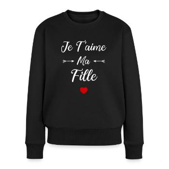 Je t'aime ma Fille - Pull Premium bio Femme - noir - Devant - Julia (174cm)