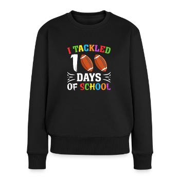 100 Days School Child School Beginners Football - Women's Premium Organic Jumper - black - Front - Julia (174cm)