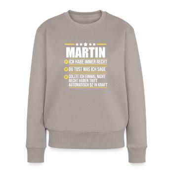 Martin - Pull Premium bio Femme - taupe - Devant - Julia (174cm)