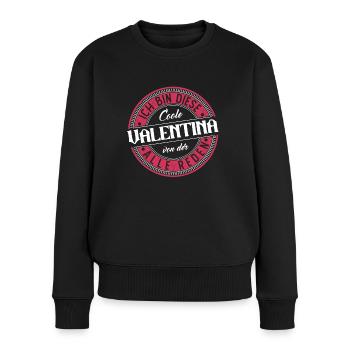 Valentina Geschenkidee Geschenk Geburtstag - Frauen Premium Bio Pullover - Schwarz - Vorne - Julia (174cm)