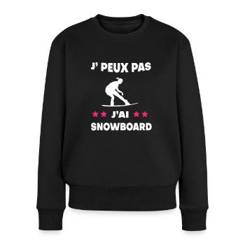 Je peux pas j'ai snowboard femme snowboardeuse - Pull Premium bio Femme - noir - Devant - Julia (174cm)