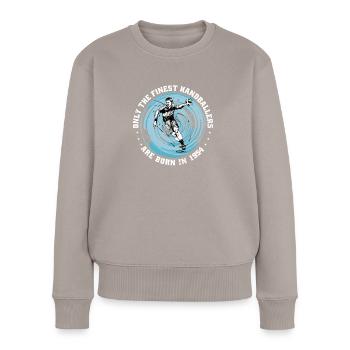 Handballspieler Handballer Jahrgang 1954 - Frauen Premium Bio Pullover - Taupe - Vorne - Julia (174cm)