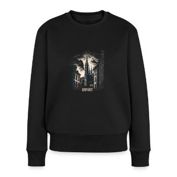 Erfurt - Frauen Premium Bio Pullover - Schwarz - Vorne - Julia (174cm)