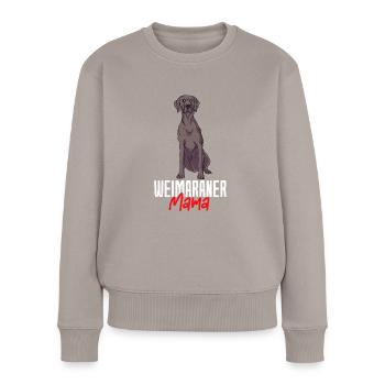 Weimaraner - Frauen Premium Bio Pullover - Taupe - Vorne - Julia (174cm)