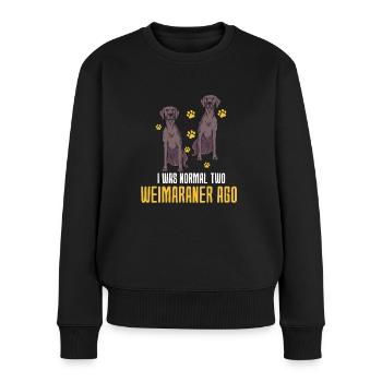 Weimaraner - Frauen Premium Bio Pullover - Schwarz - Vorne - Julia (174cm)