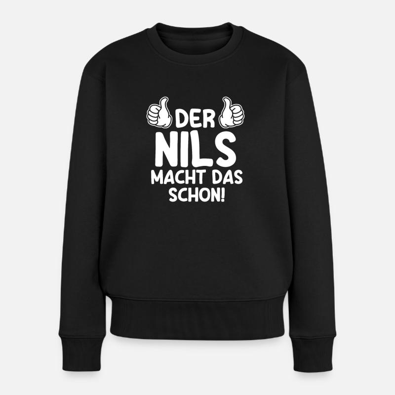 Nils - Frauen Premium Bio Pullover - Schwarz