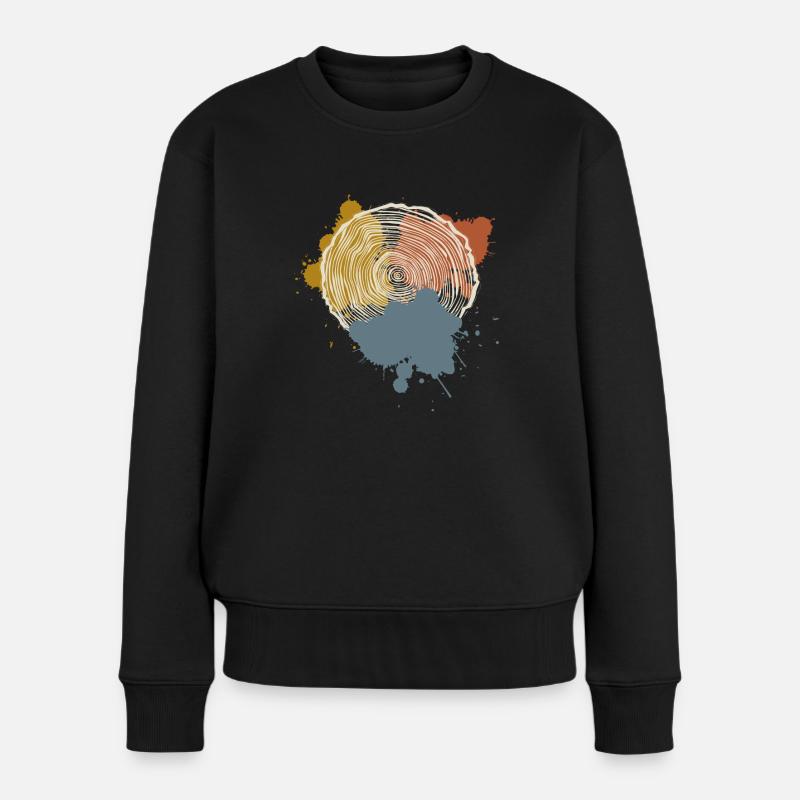 Holz Baumscheibe Tischler Holzfäller - Frauen Premium Bio Pullover - Schwarz
