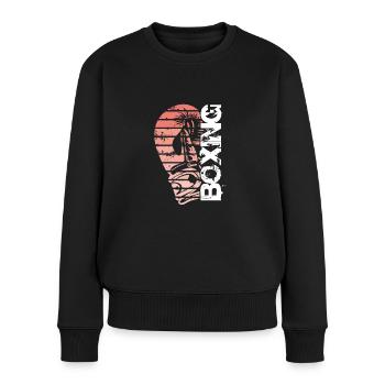 Boxhandschuh - Frauen Premium Bio Pullover - Schwarz - Vorne - Julia (174cm)