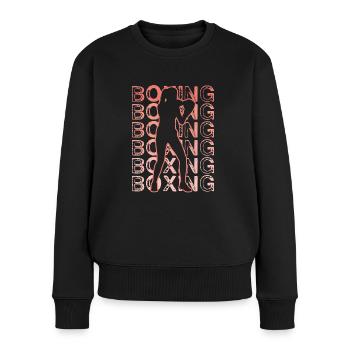 Boxermädchen - Frauen Premium Bio Pullover - Schwarz - Vorne - Julia (174cm)