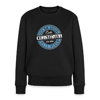 Constantin Geschenkidee Geschenk Geburtstag - Frauen Premium Bio Pullover - Schwarz - Vorne - Julia (174cm)