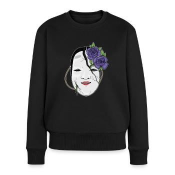 Angura Kei Esthétique japonaise foncée Masque Nô Gothique - Pull Premium bio Femme - noir - Devant - Julia (174cm)