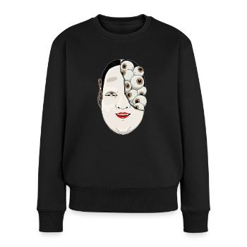 Angura Kei Masque Nô Esthétique Japonaise Foncée - Pull Premium bio Femme - noir - Devant - Julia (174cm)