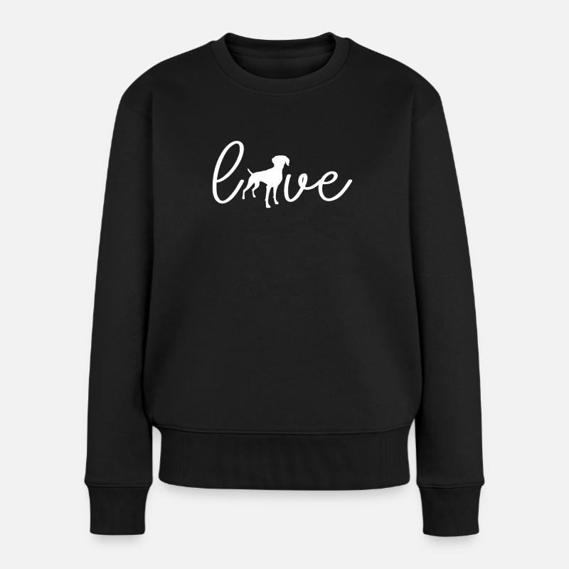 Weimaraner - Frauen Premium Bio Pullover - Schwarz