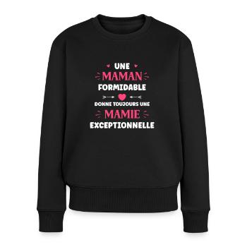 Une maman formidable donne toujours une mamie - Pull Premium bio Femme - noir - Devant - Julia (174cm)
