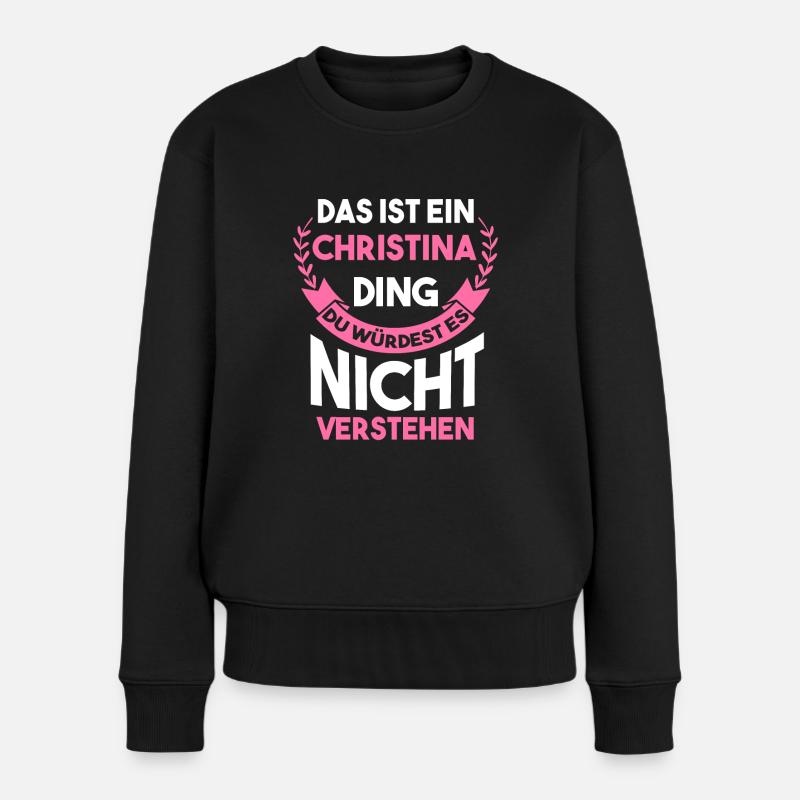 Christina - Frauen Premium Bio Pullover - Schwarz