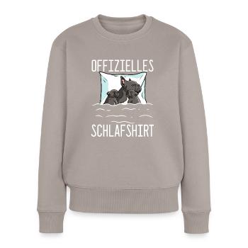 Offizielles Schlafshirt Hund Schlafanzug Hunde - Frauen Premium Bio Pullover - Taupe - Vorne - Julia (174cm)
