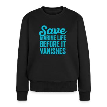 Lustiger Meeresbiologe Meeresbiologie - Frauen Premium Bio Pullover - Schwarz - Vorne - Julia (174cm)