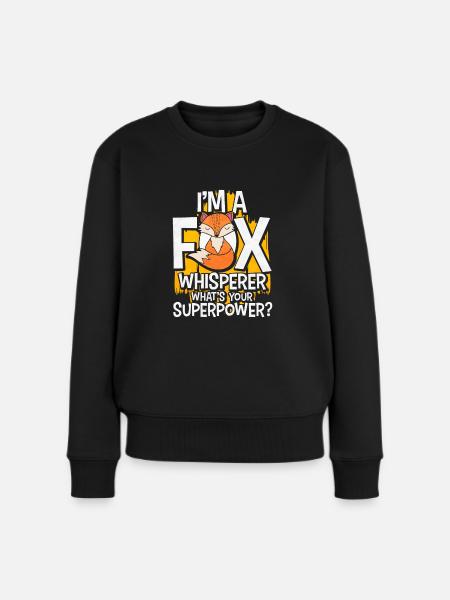 Fuchs - Frauen Premium Bio Pullover - Schwarz