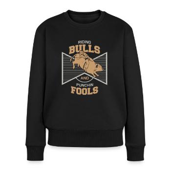 Cowboy Bull Riding Bulls - Women's Premium Organic Jumper - black - Front - Julia (174cm)
