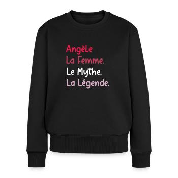 angèle la femme le mythe - Pull Premium bio Femme - noir - Devant - Julia (174cm)