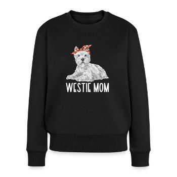 West Highland White Terrier Westie - Frauen Premium Bio Pullover - Schwarz - Vorne - Julia (174cm)