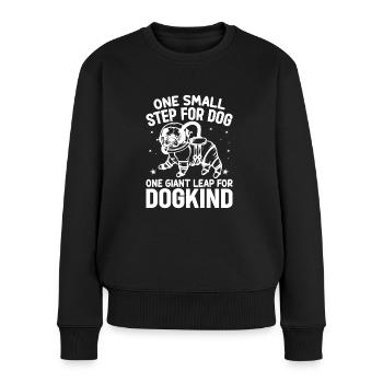 Ein riesiger Schritt für die Hundewelt Raumfahrt - Frauen Premium Bio Pullover - Schwarz - Vorne - Julia (174cm)