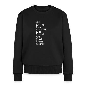 Lustige Sportler Sprüche Eisstockschießen Geschenk - Frauen Premium Bio Pullover - Schwarz - Vorne - Julia (174cm)