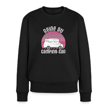Camper Queen - Frauen Premium Bio Pullover - Schwarz - Vorne - Julia (174cm)