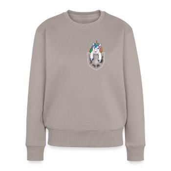 Conte de fées Créature mythique Licorne Fan Idée cadeau - Pull Premium bio Femme - taupe - Devant - Julia (174cm)