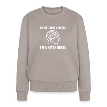 Fière infirmière psychiatrique - Pull Premium bio Femme - taupe - Devant - Julia (174cm)