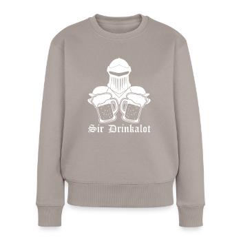 Beer Knight Vampire Drinking Schnapps - Women's Premium Organic Jumper - taupe - Front - Julia (174cm)